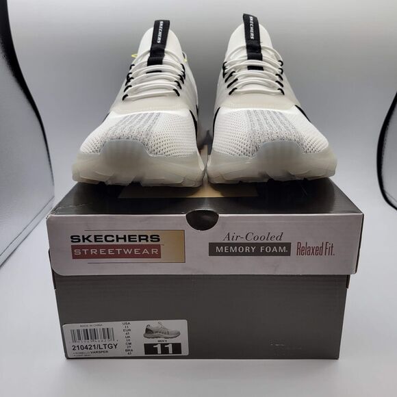 Skechers Romello Varsper Mens 11 Shoes Light Gray Casual Slip On Sneakers - Picture 11 of 12